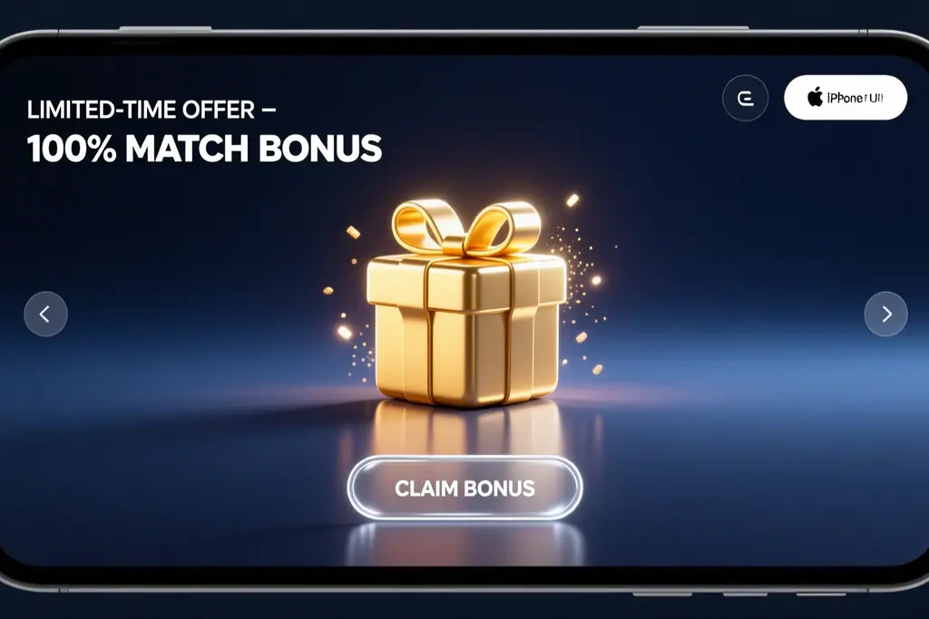 Ekran oferty bonusu powitalnego w kasynie online